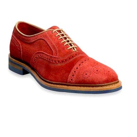 Allen Edmonds Other - Allen Edmonds Mens Strandmok Oxford Dress Shoes Red Suede Cap Toe Lace Up 8 New